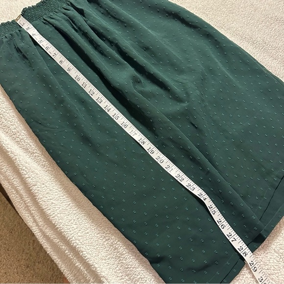 Universal Standard Forest Green Blair Swiss Dot Chiffon Skirt - Picture 9 of 13